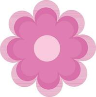 Pink flower design in flat style. vector