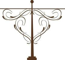 Wrought iron signage with ornamental design. vector