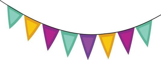 Colourful bunting flags in flat style. vector