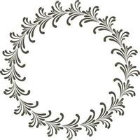 Circular floral design pattern frame. vector