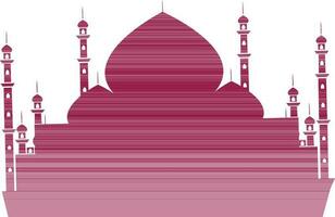 Flat style illustration of mosque with minaret. vector