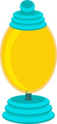 Vector illustration of lamp made with yellow and cyan color.
