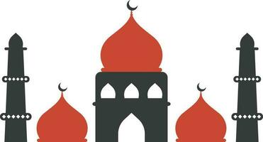 Beautiful mosque with minaret. vector