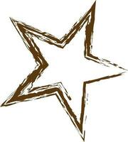 Hand drawn illustration of star in brown color. vector