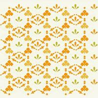 Orange color floral design pattern on seamless background. vector