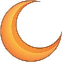 Shiny moon made by orange color. vector