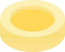 3D Isometric Yellow Coin Icon on White Background. vector