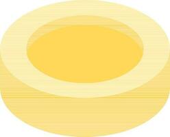 3D Isometric Yellow Coin Icon on White Background. vector