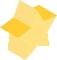 Yellow Star Icon in 3D Style. vector