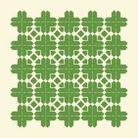 Abstract monochrome islamic design pattern in green color. vector