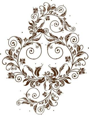 Floral abstract design pattern in brown color.