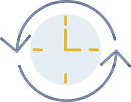 Illustration of clock with arrow sign. vector