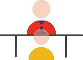 Character of candidate searching job in consultancy. vector