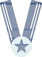 Star decorated medal with ribbon. vector