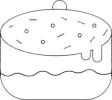 Line Art Cake Icon in Flat Style. vector