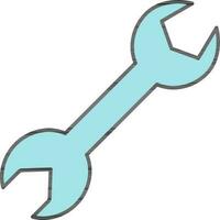 Turquoise Wrench Icon on White Background. vector