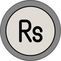 Illustration of Rupee Icon in Gray Color. vector