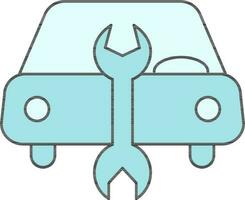 Car or Auto Service Icon in Turquoise Color. vector