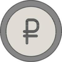 gris ruso rublo moneda icono en blanco antecedentes. vector