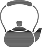 Black Thin Line Art of Kettle Icon In Flat Style. vector