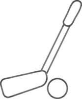 Illustration of Golf Stick with Ball Icon in Line Art. vector