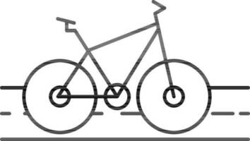 Line Art Cycle or Bicycle Icon in Flat Style. vector