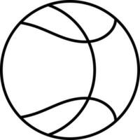 Line Art Basketball Icon in Flat Style. vector