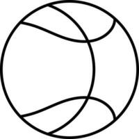 Line Art Basketball Icon in Flat Style. vector