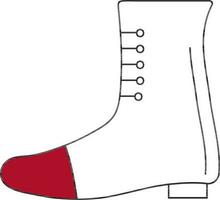 Red and White Boot Icon in Flat Style. vector