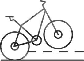 Line Art Cycle Crossed Road Icon in Flat Style. vector