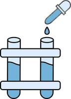 Test Tubes With Pipette or Dropper Icon In Flat Style. vector