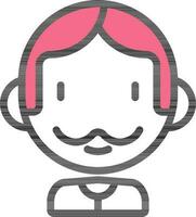 Noble Man Icon In Pink And White Color. vector