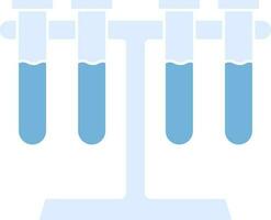 Flat Style Test Tube Rack Icon in Blue Color. vector