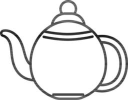 Kettle Icon In Line Art. vector