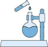 Beaker Stand Holder With Test Tube Icon In Blue Color. vector