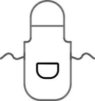 Line Art Apron Icon in Flat Style. vector
