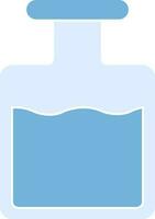 Liquid Bottle Icon or Symbol in Blue Color. vector