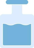 Liquid Bottle Icon or Symbol in Blue Color. vector