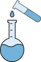 Round Bottom Flask With Test Tube Icon in Flat Style. vector