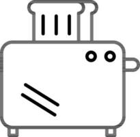 Flat Style Toaster Icon in Black Line Art. vector