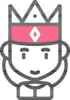 Queen Icon In Pink And White Color. vector