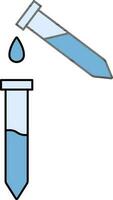 Test Tubes Icon or Symbol in Blue Color. vector