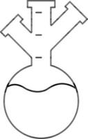 Round Bottom Flask With Three Openings Icon. vector