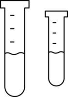 Pair Of Test Tubes Icon In Stroke Style. vector