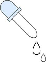 Pipette or Dropper Icon in Blue And White Color. vector