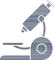 Microscope Icon in Blue and White Color. vector