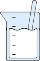 Flat Style Beaker Icon in Blue And White Color. vector