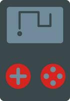 Gray And Red Color Snake Game In Game Boy Icon. vector