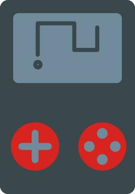 Gray And Red Color Snake Game In Game Boy Icon.