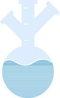 Round Bottom Flask With Three Openings Icon in Blue Color. vector